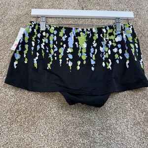 NEW Be Creative Women 8 Black Abstract Print Swim Skirt Bottom Swimsuit Bikini
